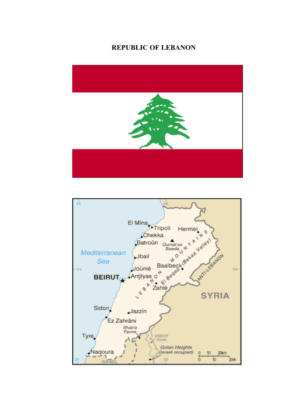 Background on the Republic of Lebanon