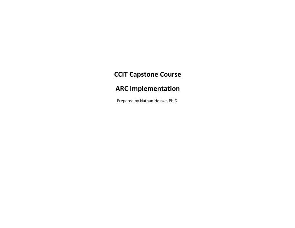 CCIT Capstone Course