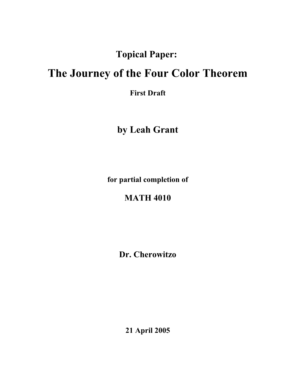 The Journey of the Four Color Theorem