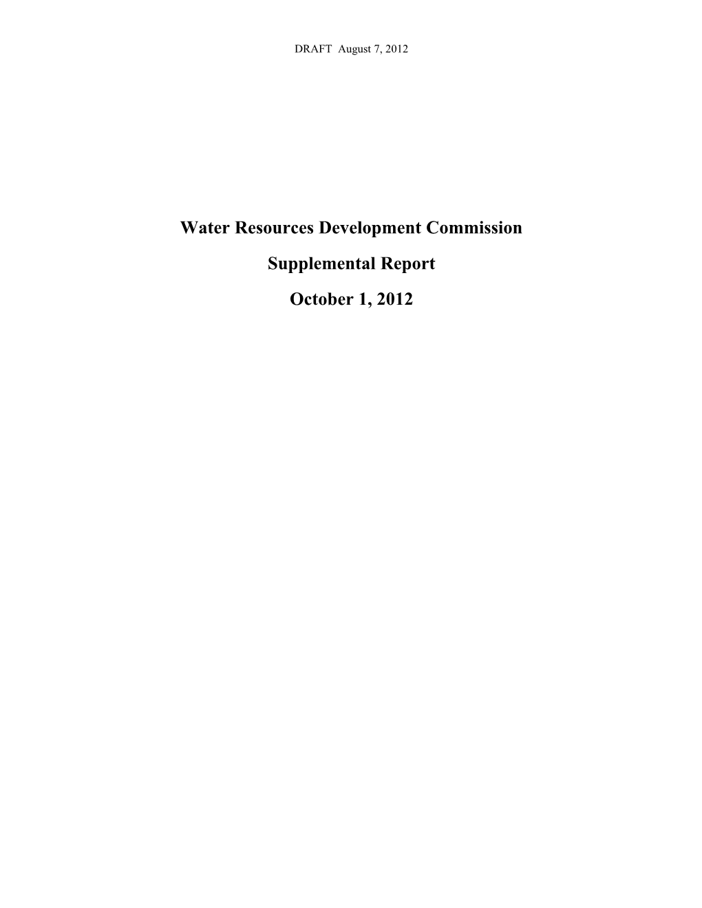 Water Resources Development Commission