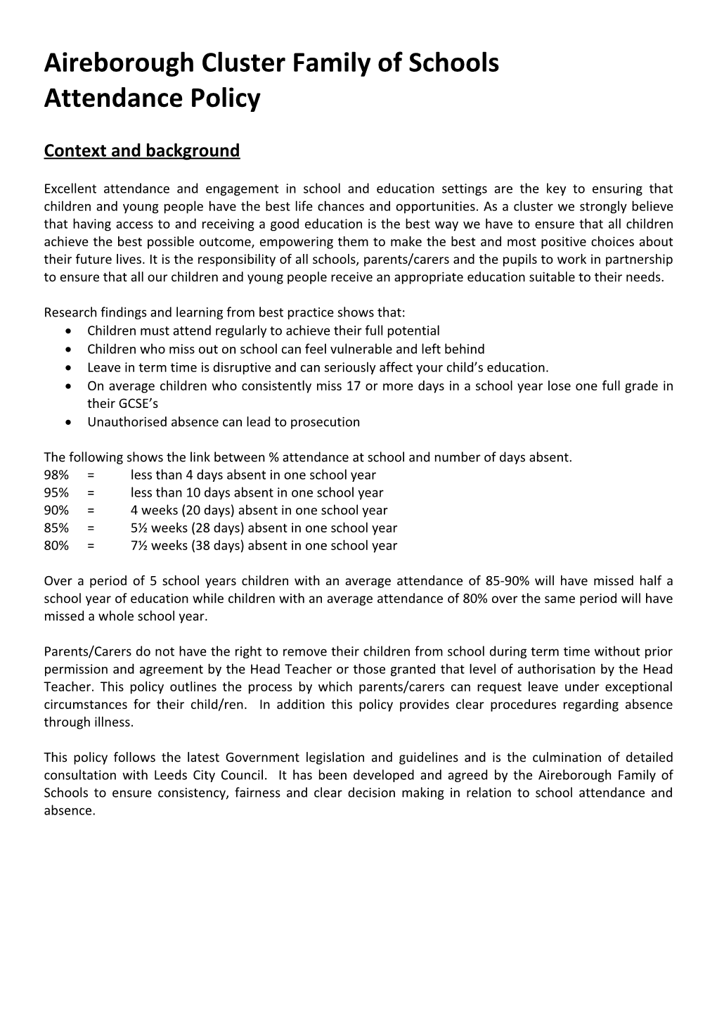 Aireborough Cluster Family of Schools