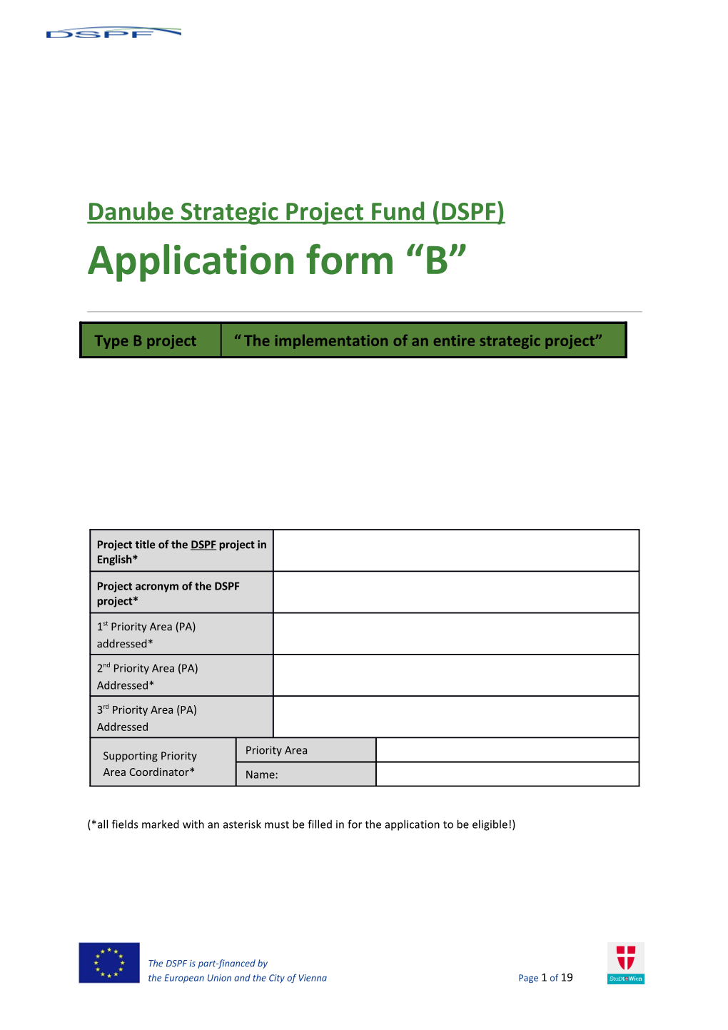 Danube Strategic Project Fund (DSPF)