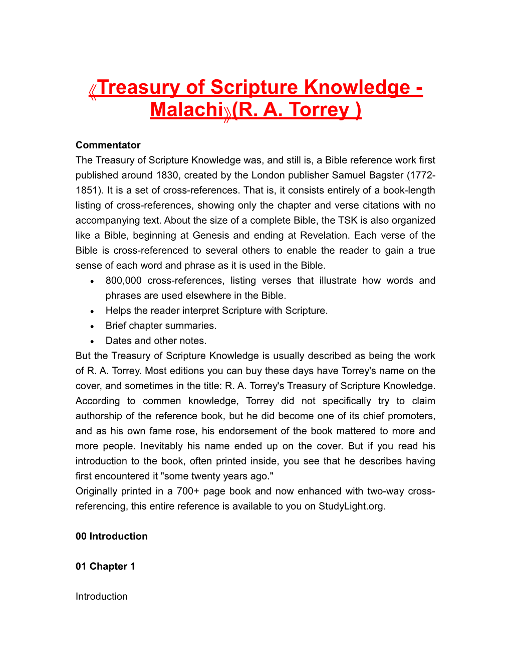 Treasuryofscriptureknowledge - Malachi (R. A.Torrey)