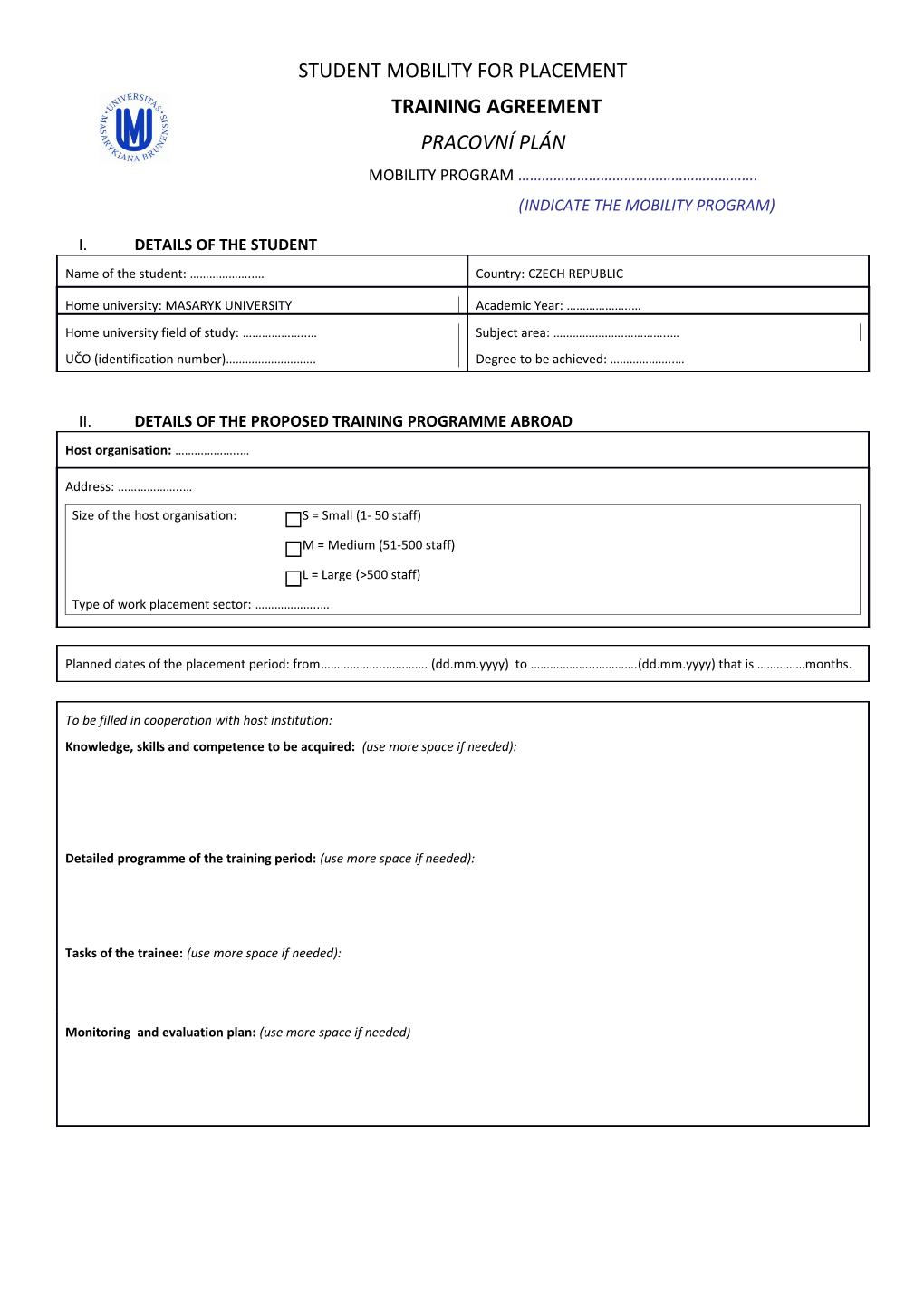 Student Mobility for Placement