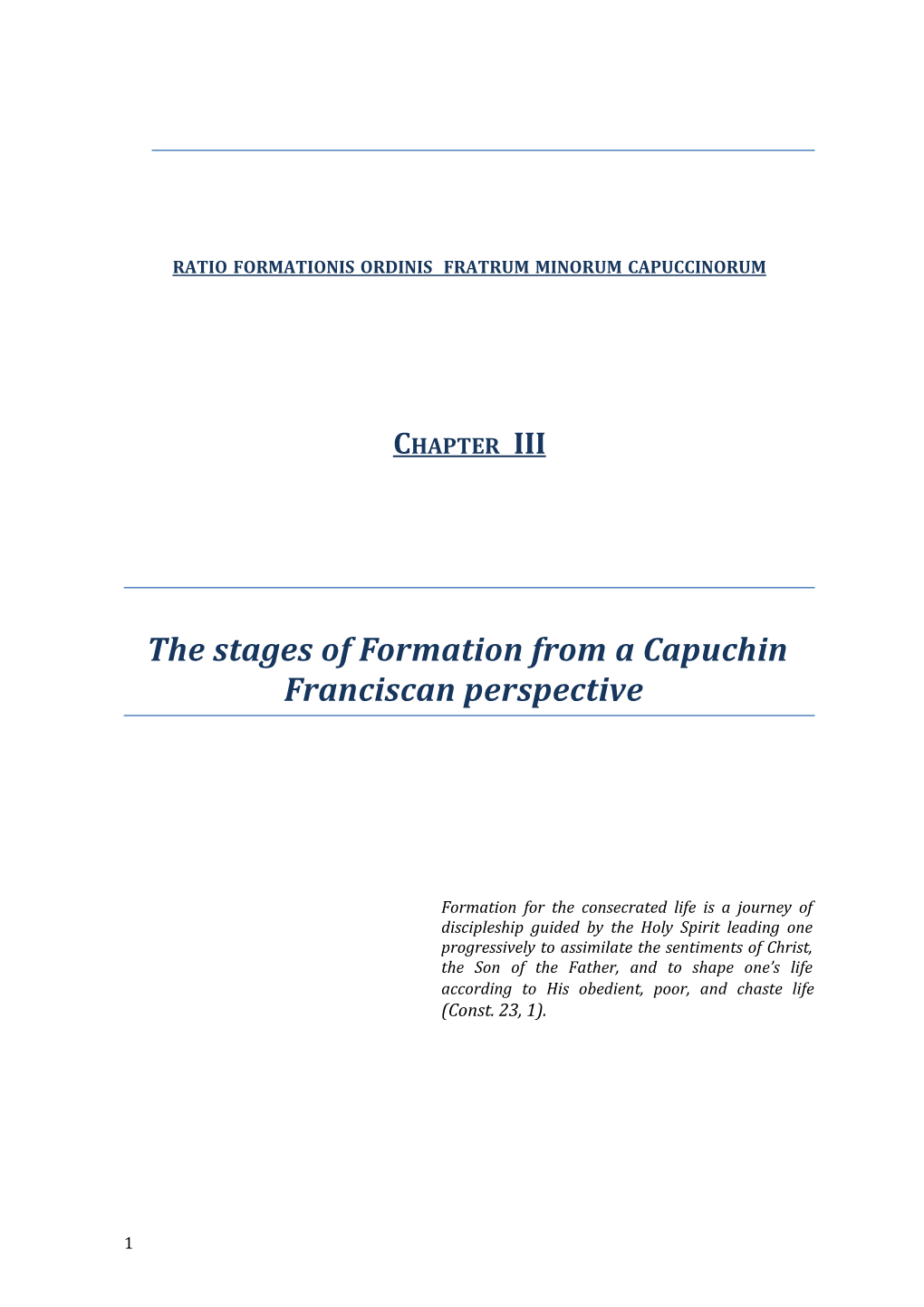 Ratio Formationis Ordinis Fratrum Minorum Capuccinorum