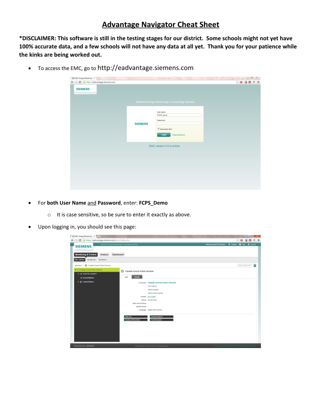 Advantage Navigator Cheat Sheet