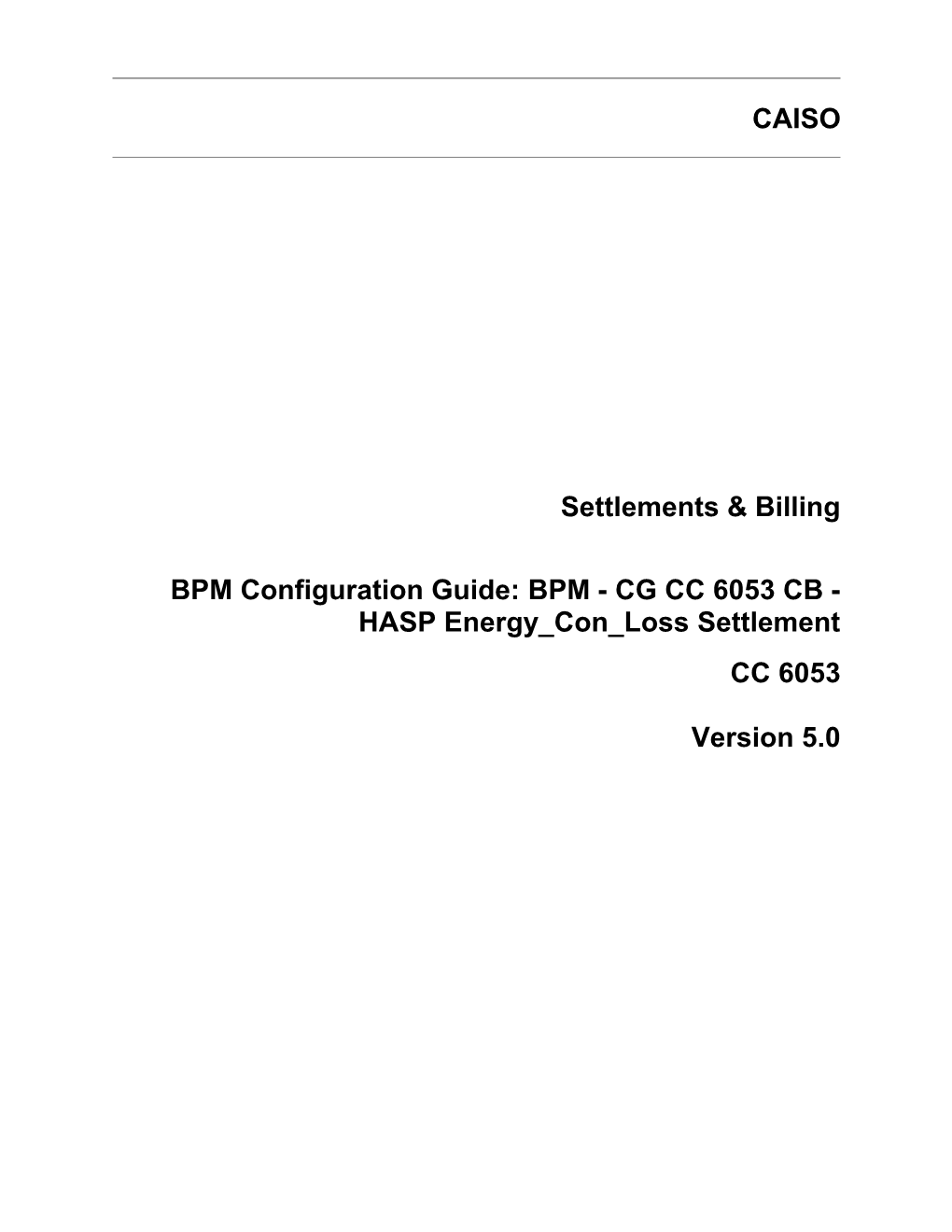 BPM - CG CC 6053 CB - HASP Energy Con Loss Settlement