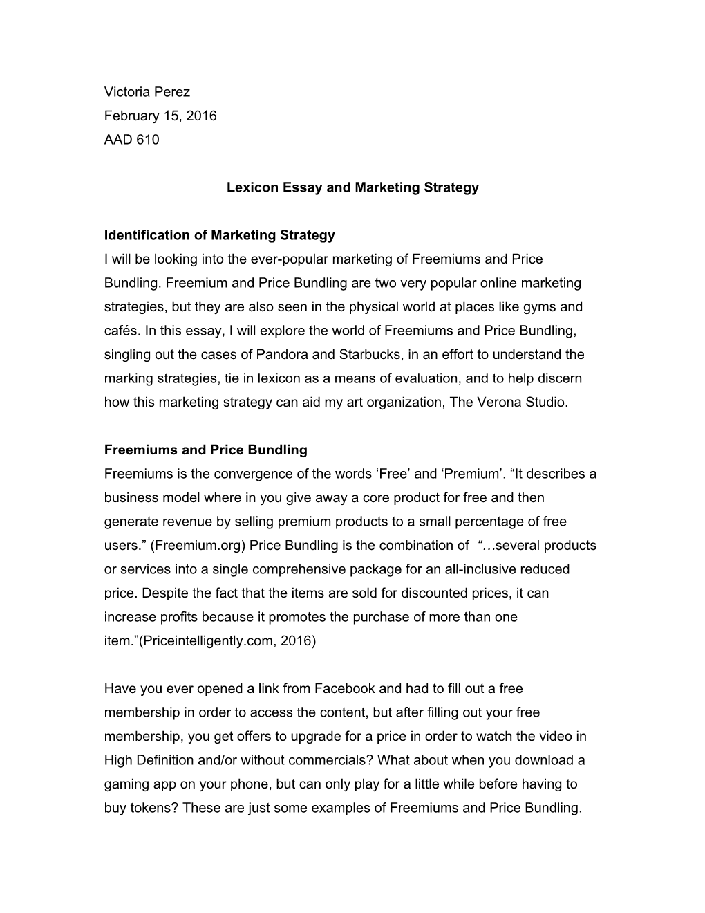 Lexicon Essay and Marketing Strategy