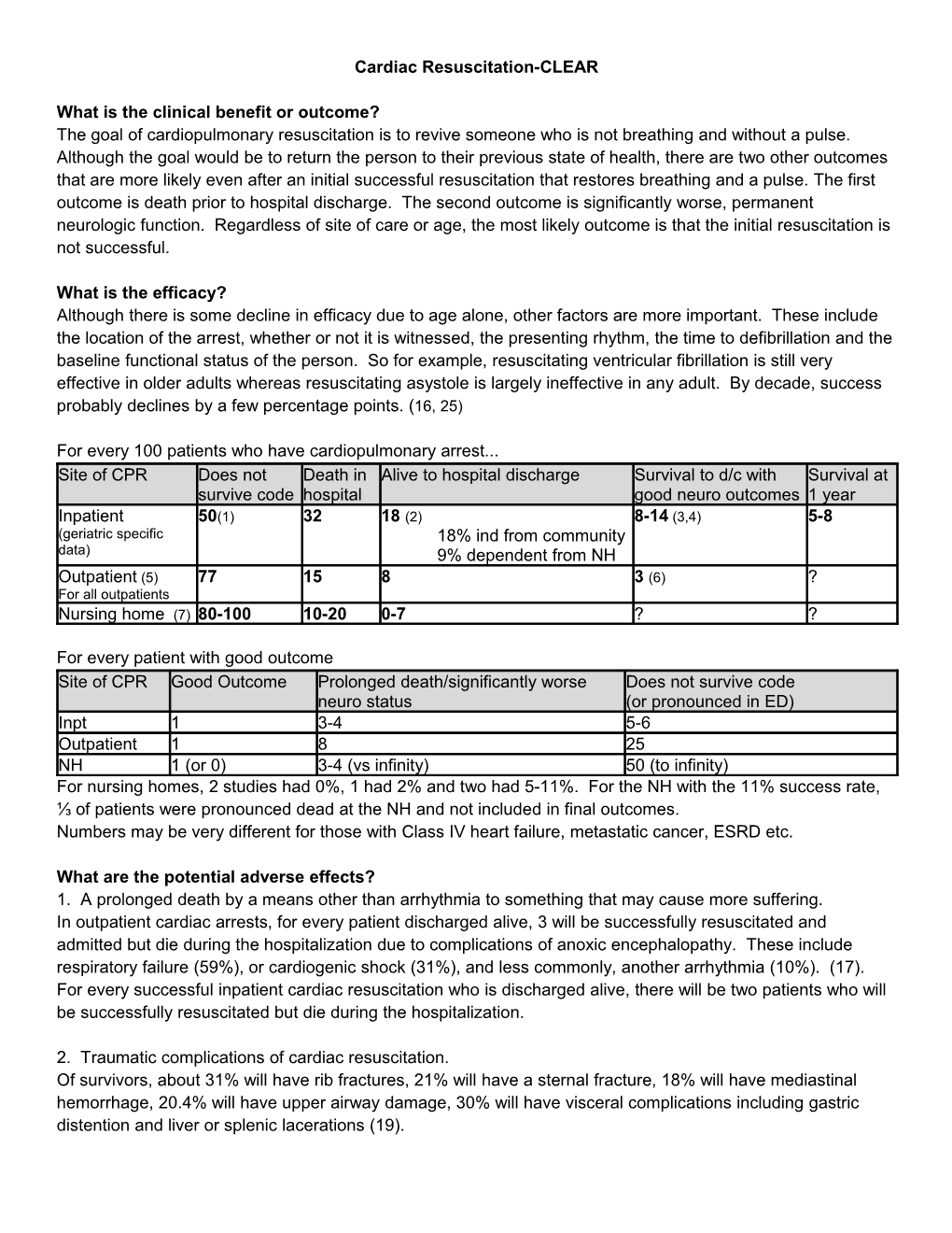 How to Advance a Code Status Handout