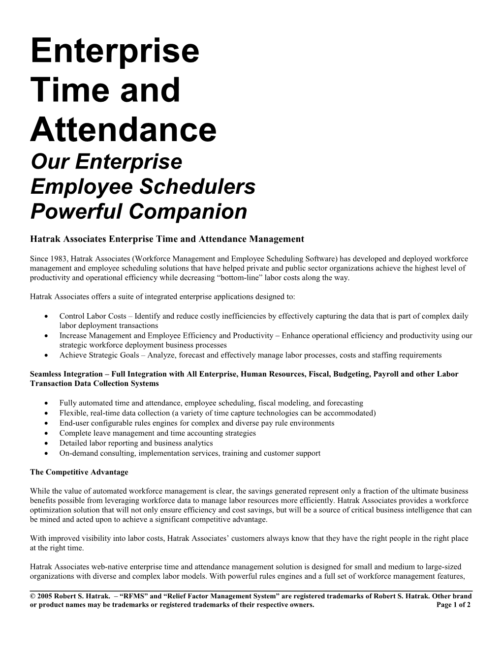 Enterprise Time and Labor Management