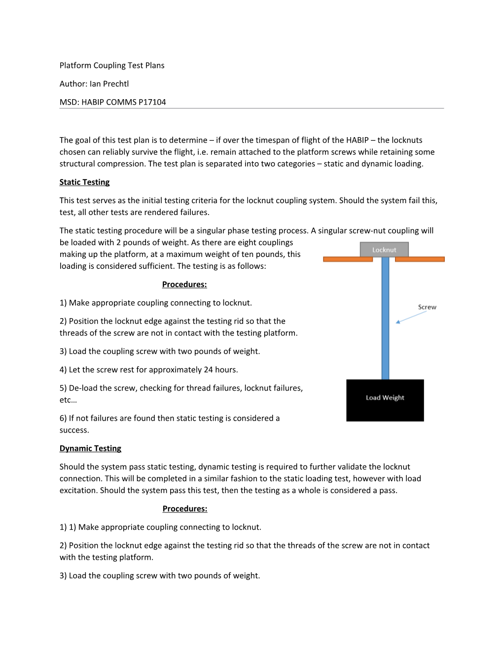 Platform Coupling Test Plans