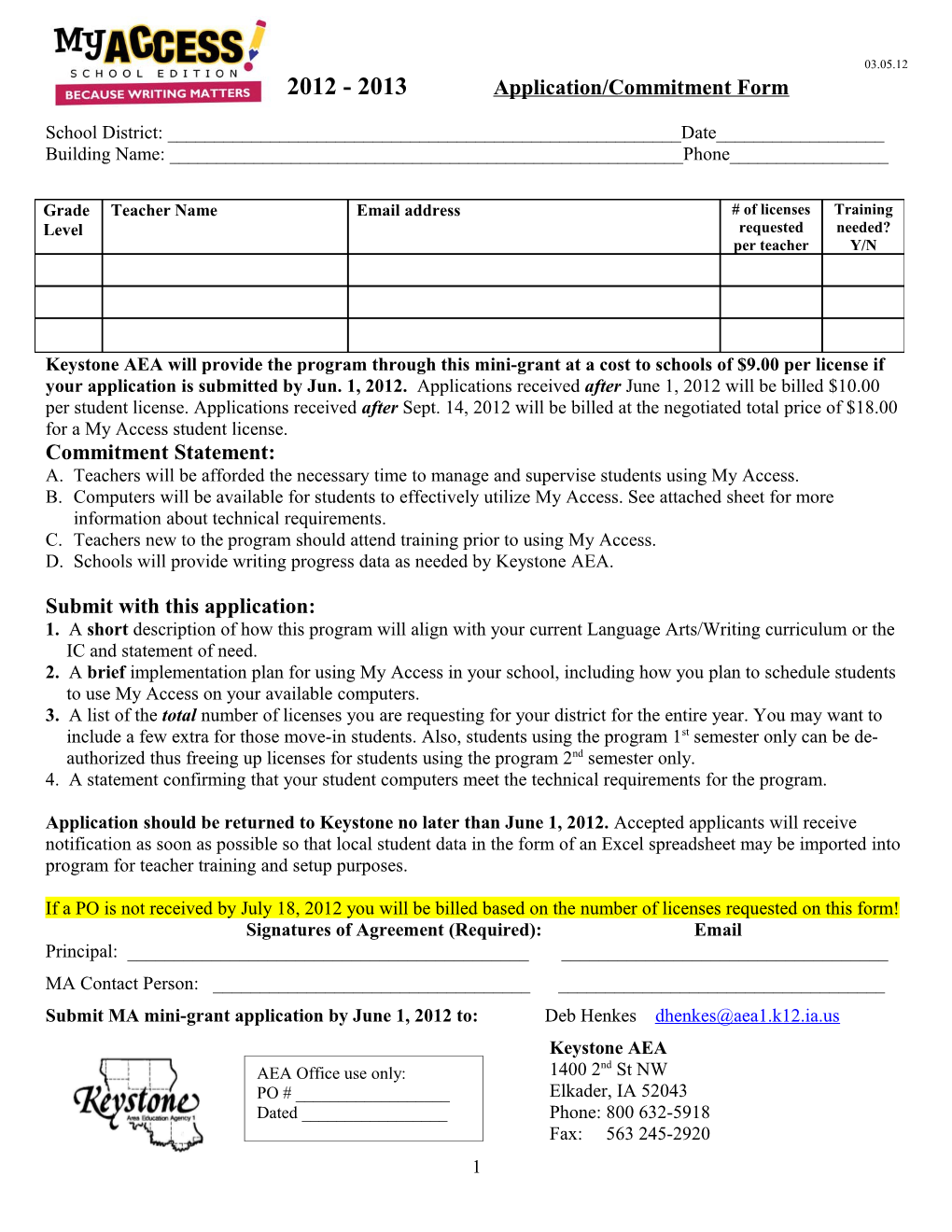 Application for Using Passkey Reading in 2006-2007