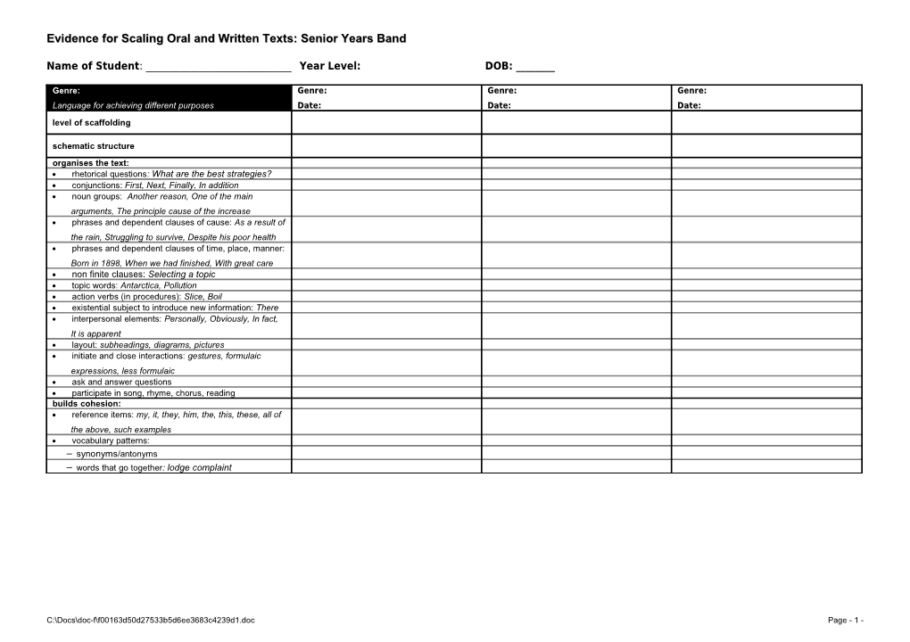 Evidence for Scaling Oral and Written Text