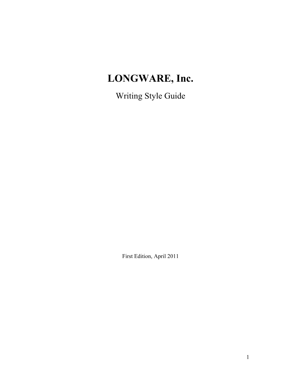 Writing Style Guide