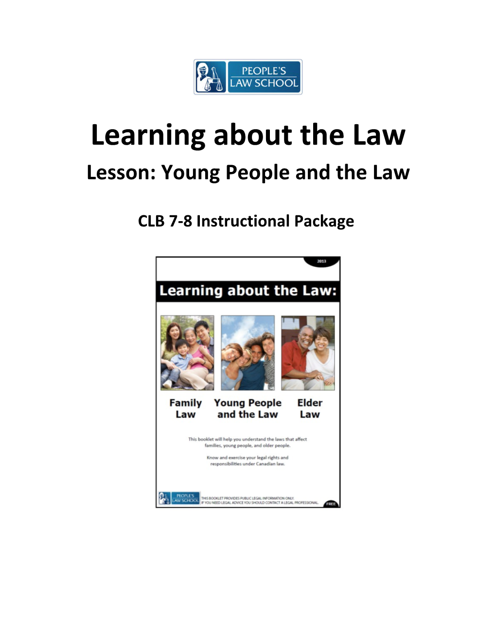 Learning About the Law Lesson: Young People and the Law