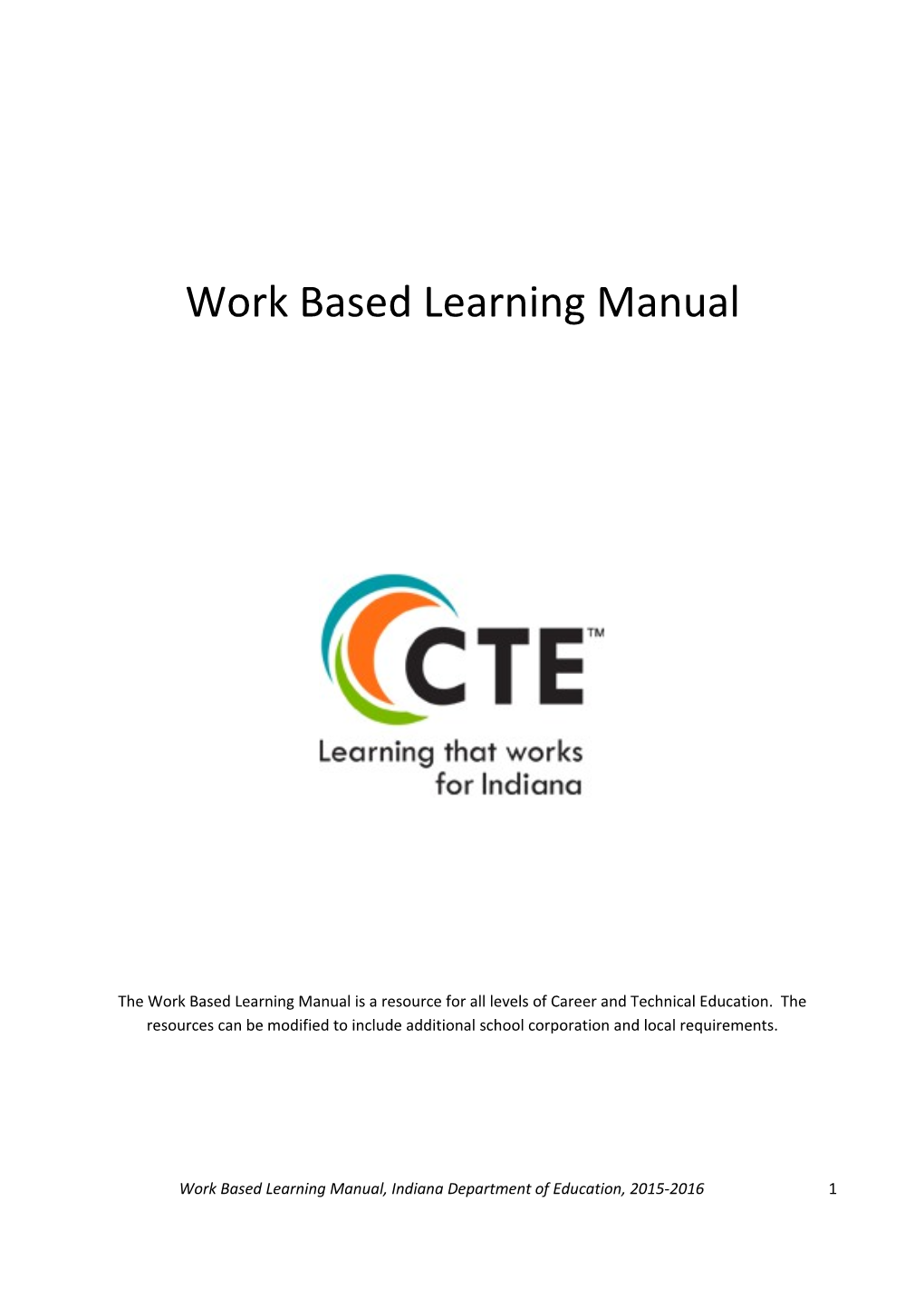 Work Based Learning Manual