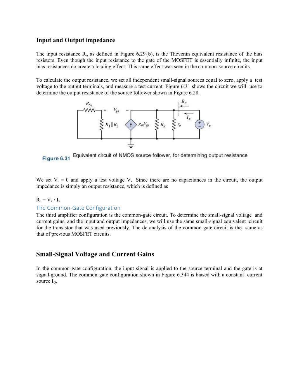 Input and Output Impedance