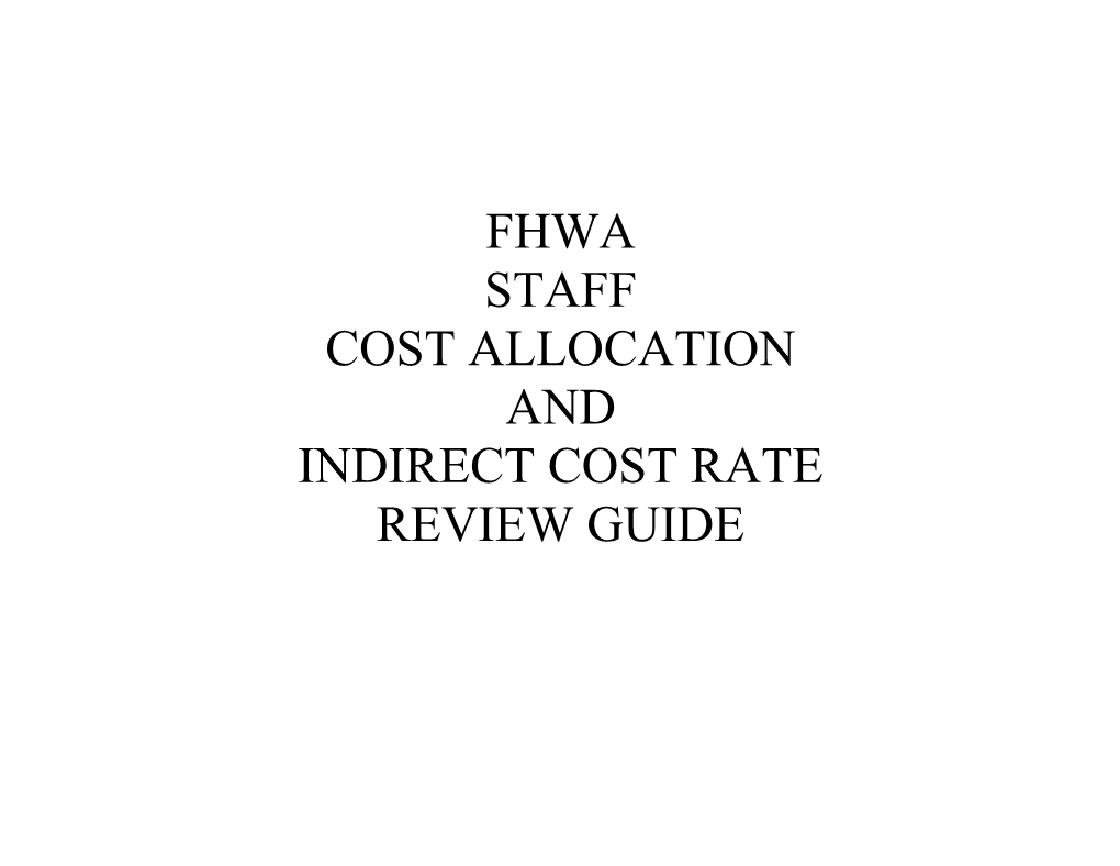 State/Localwide Central Service Cost Allocation Plans