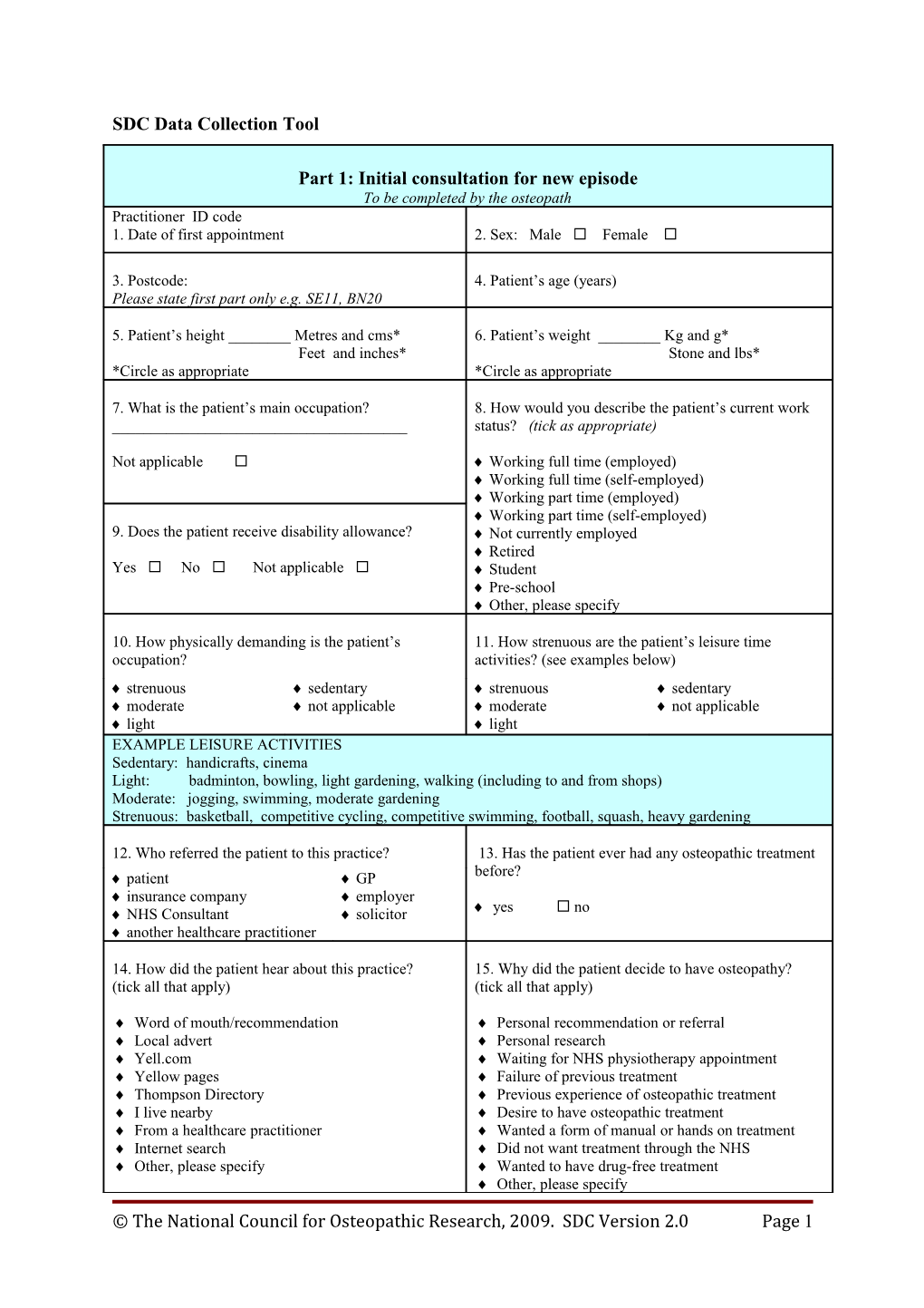 SDC Data Collection Tool