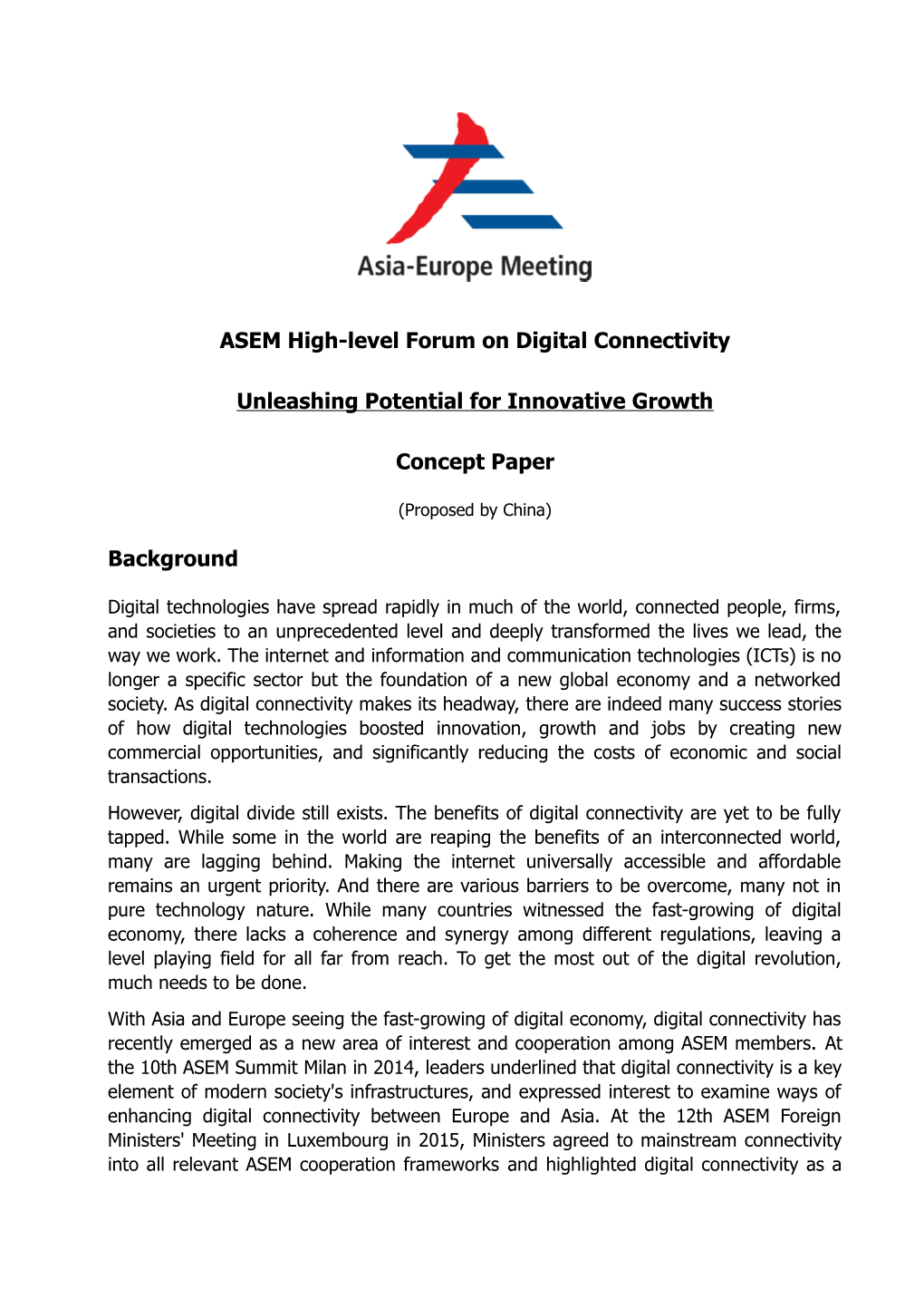 ASEM High-Level Forum on Digital Connectivity