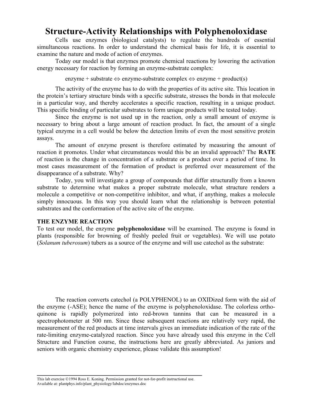 Structure-Activity Relationships with Polyphenoloxidase