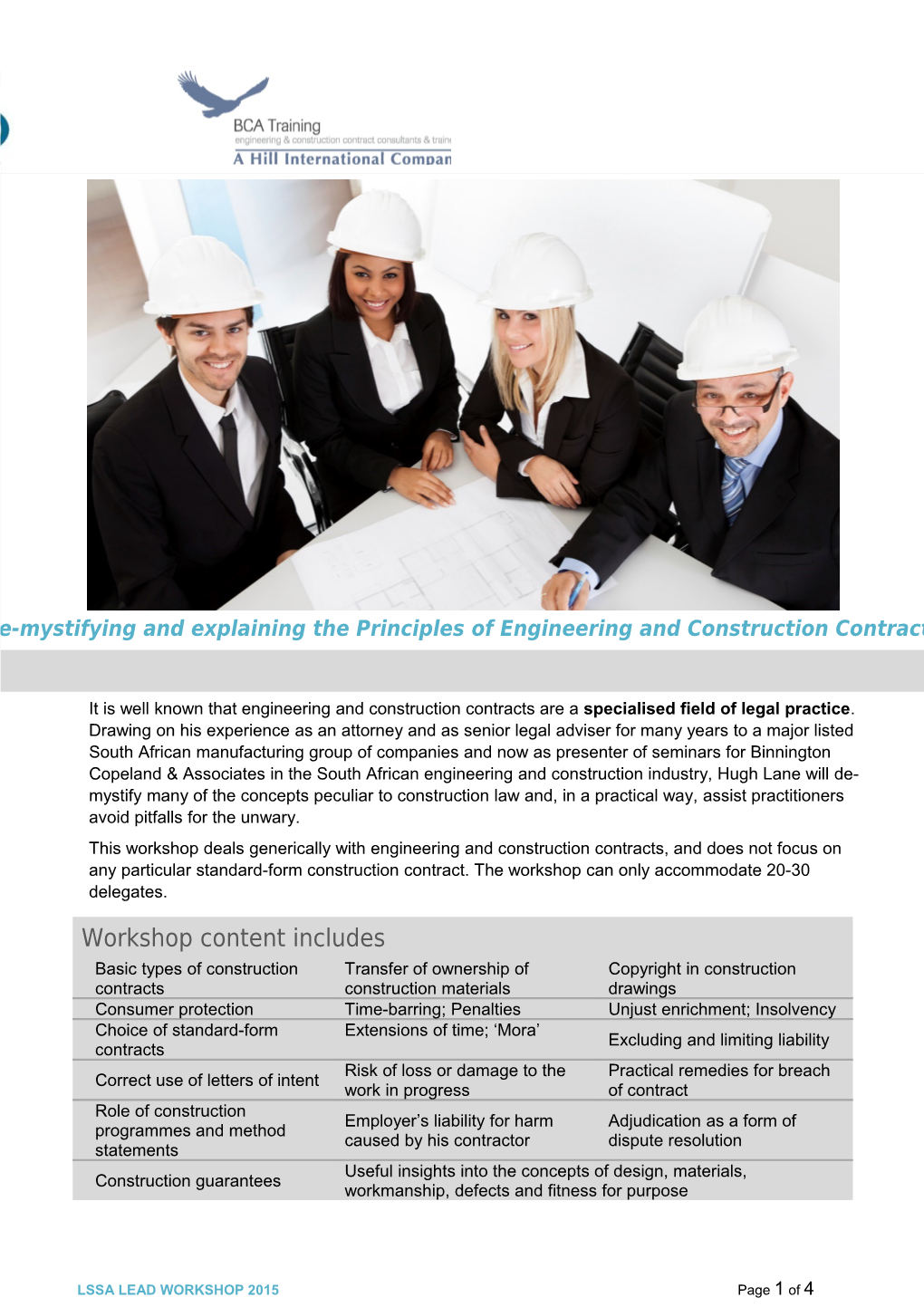 It Is Well Known That Engineering and Construction Contracts Are a Specialised Field Of
