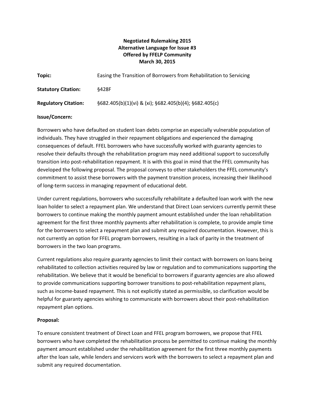 Negotiated Rulemaking for Higher Education 2015: PAYE, Session 2, Alternative Language