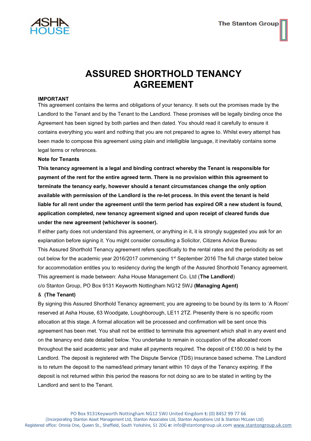 Assured Shorthold Tenancy