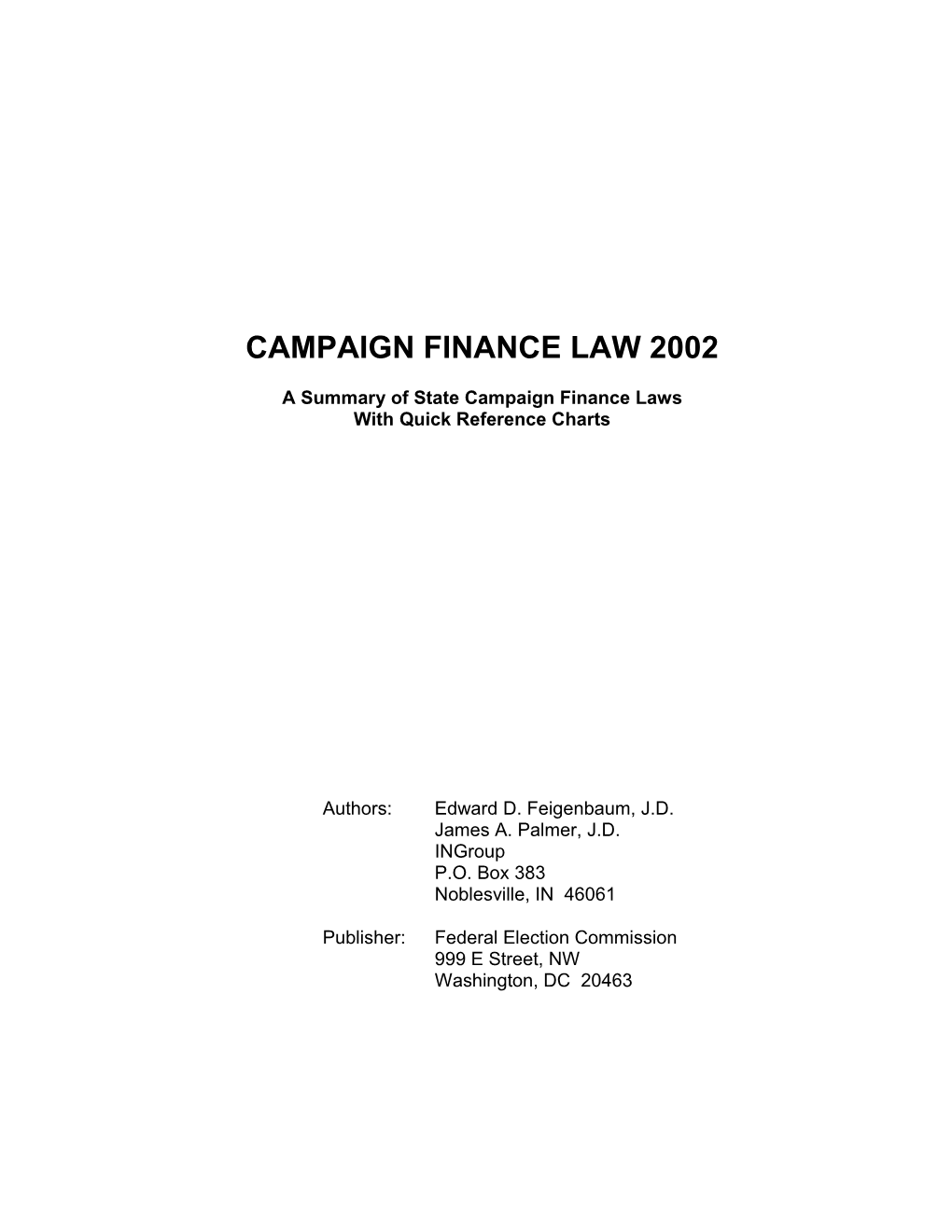 Campaign Finance Law 2002