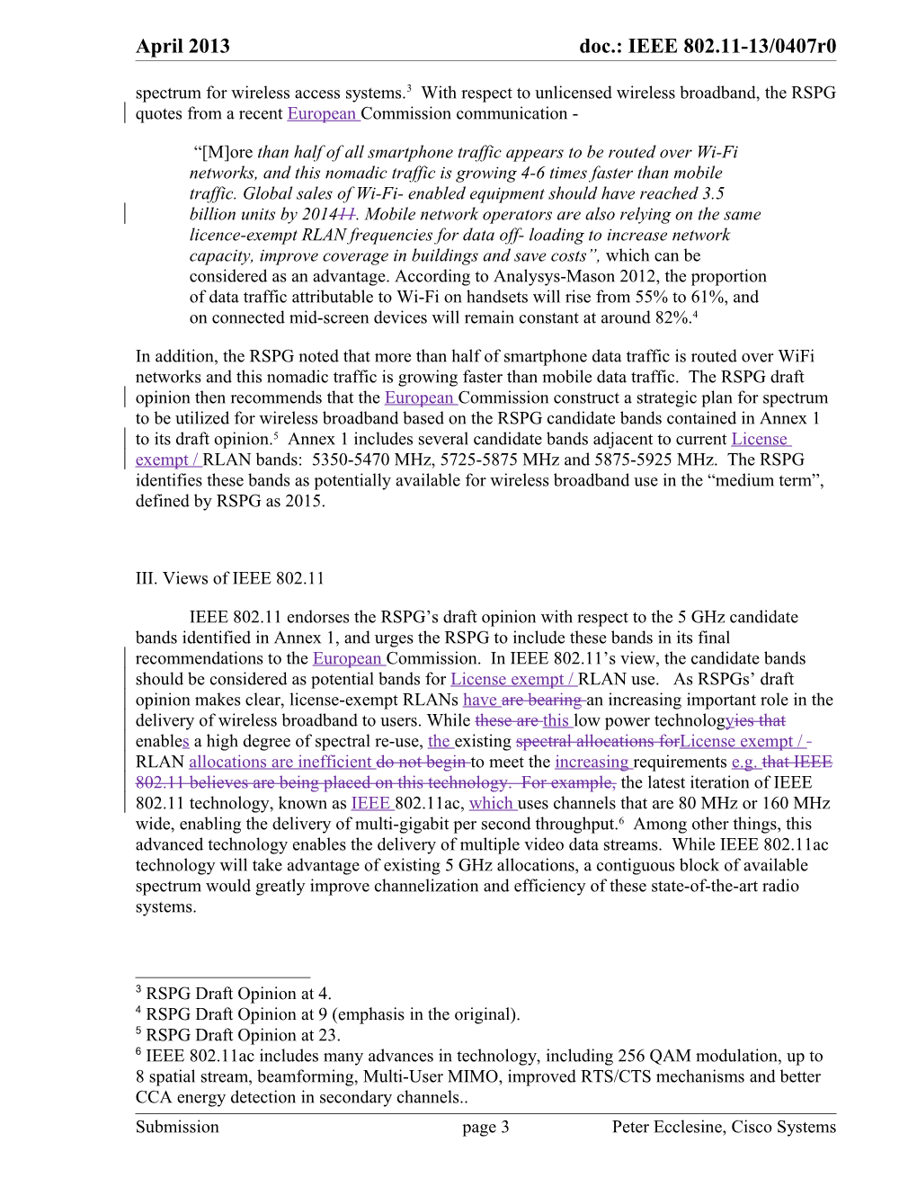 IEEE 802.11 Response to The