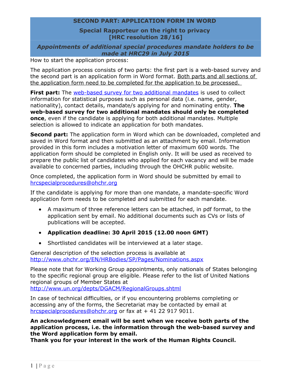 Human Rights Council Secretariat (Standardized Form) s4