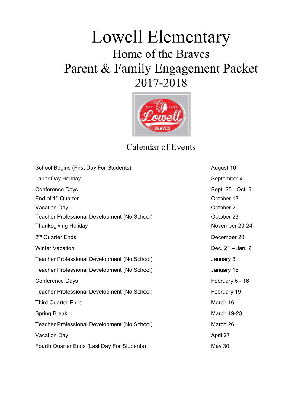 Parent & Family Engagement Packet