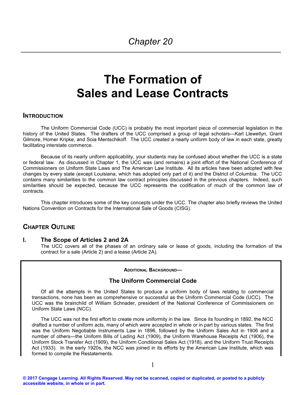 Chapter 17: the Formation of Sales and Lease Contracts 3