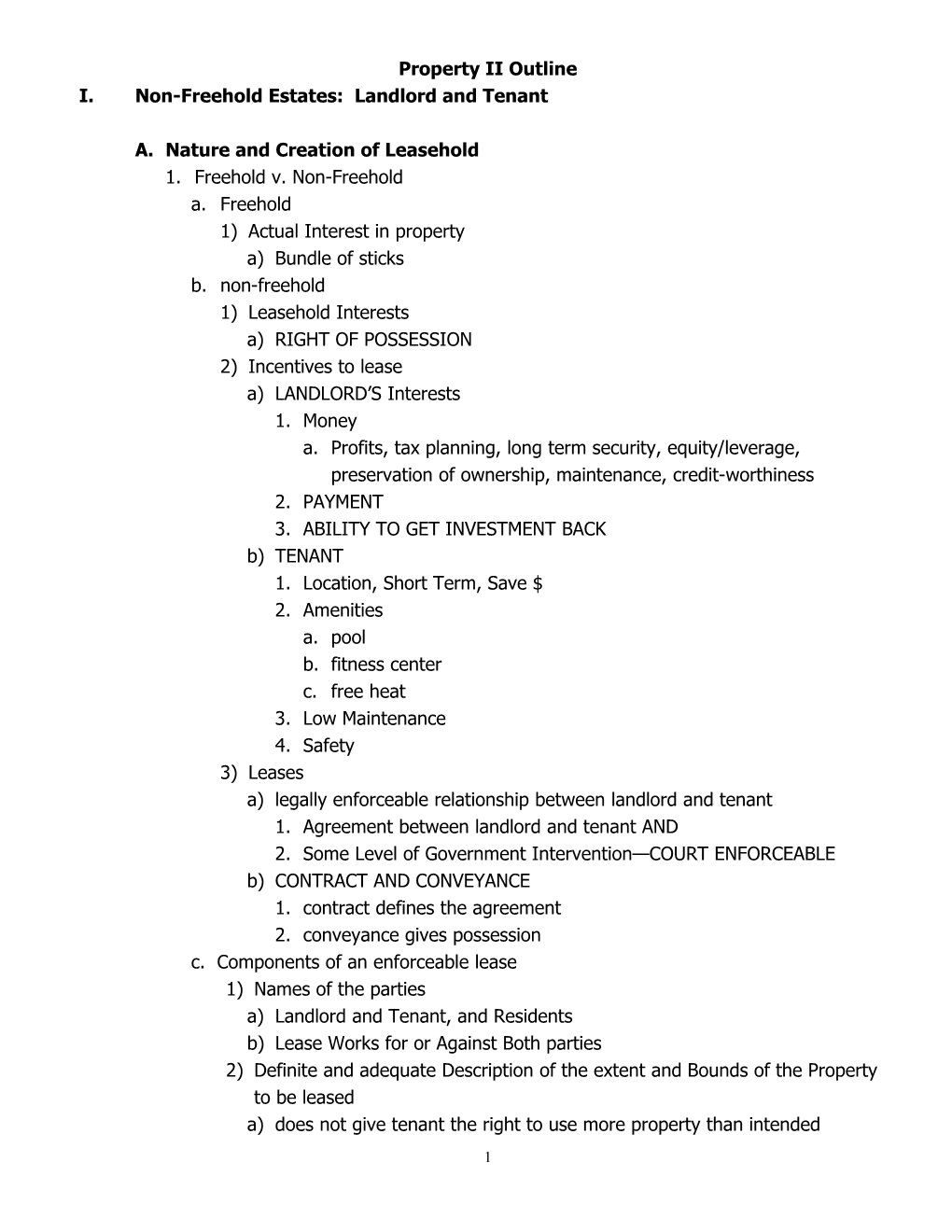 Property II Outline