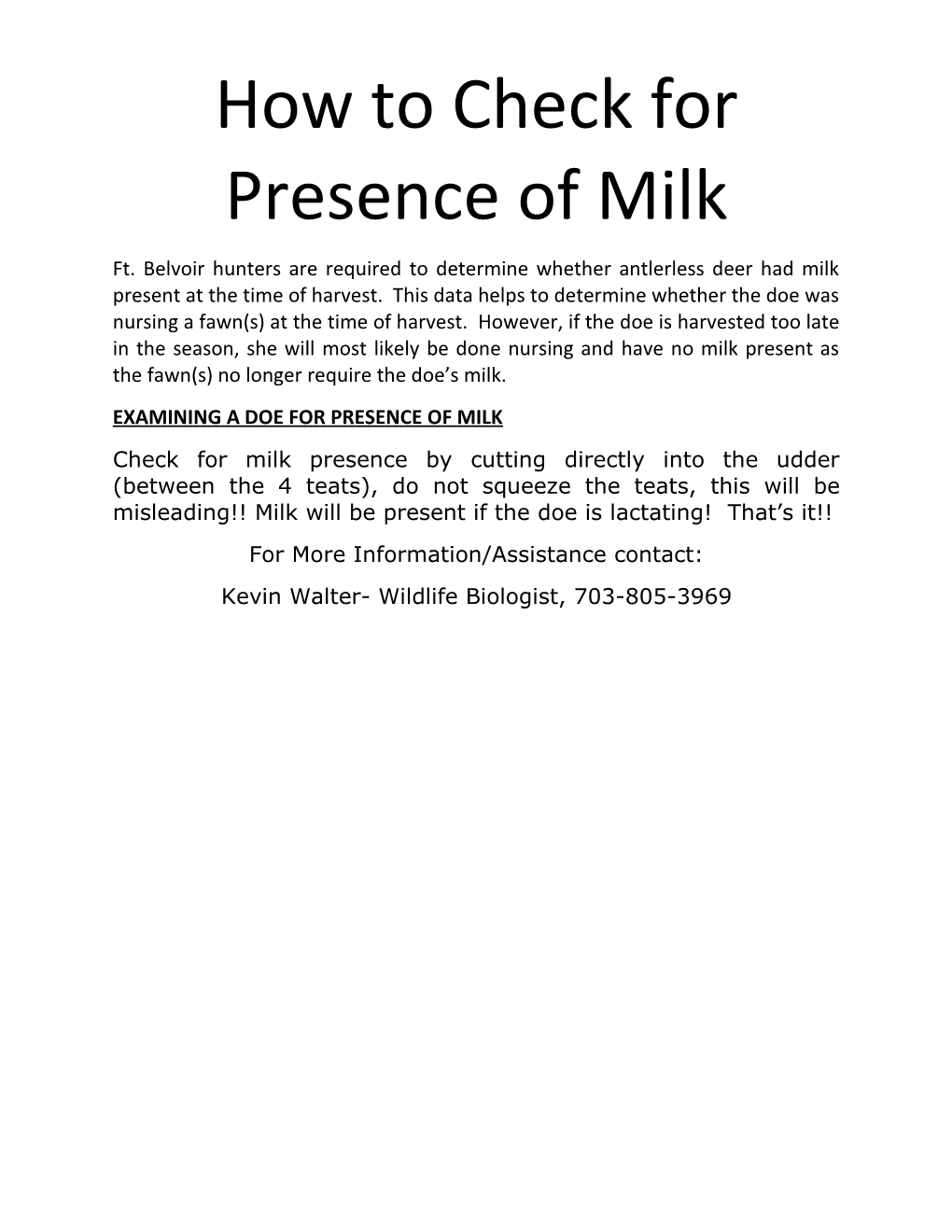 How to Check for Presence of Milk