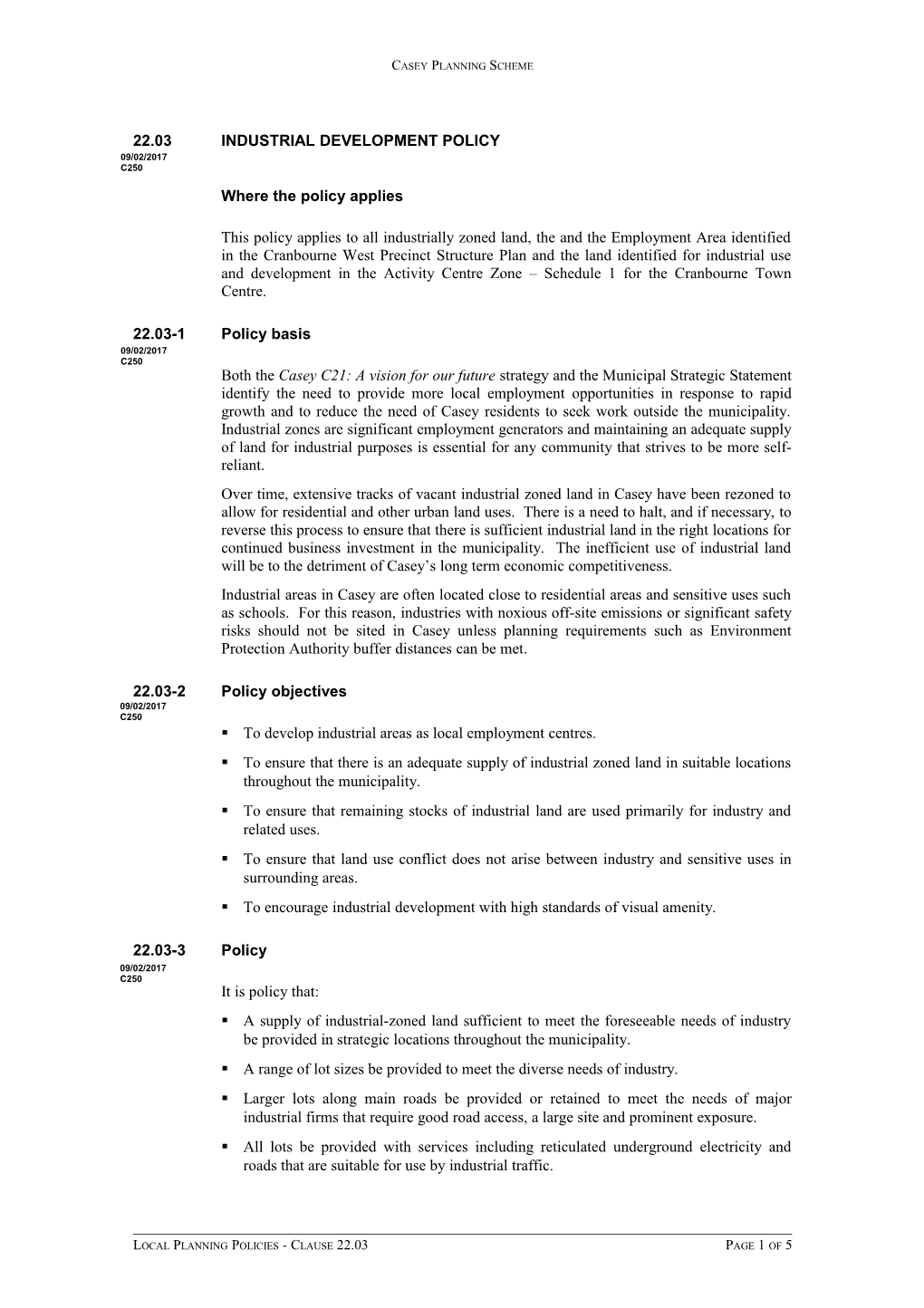 Casey Planning Scheme