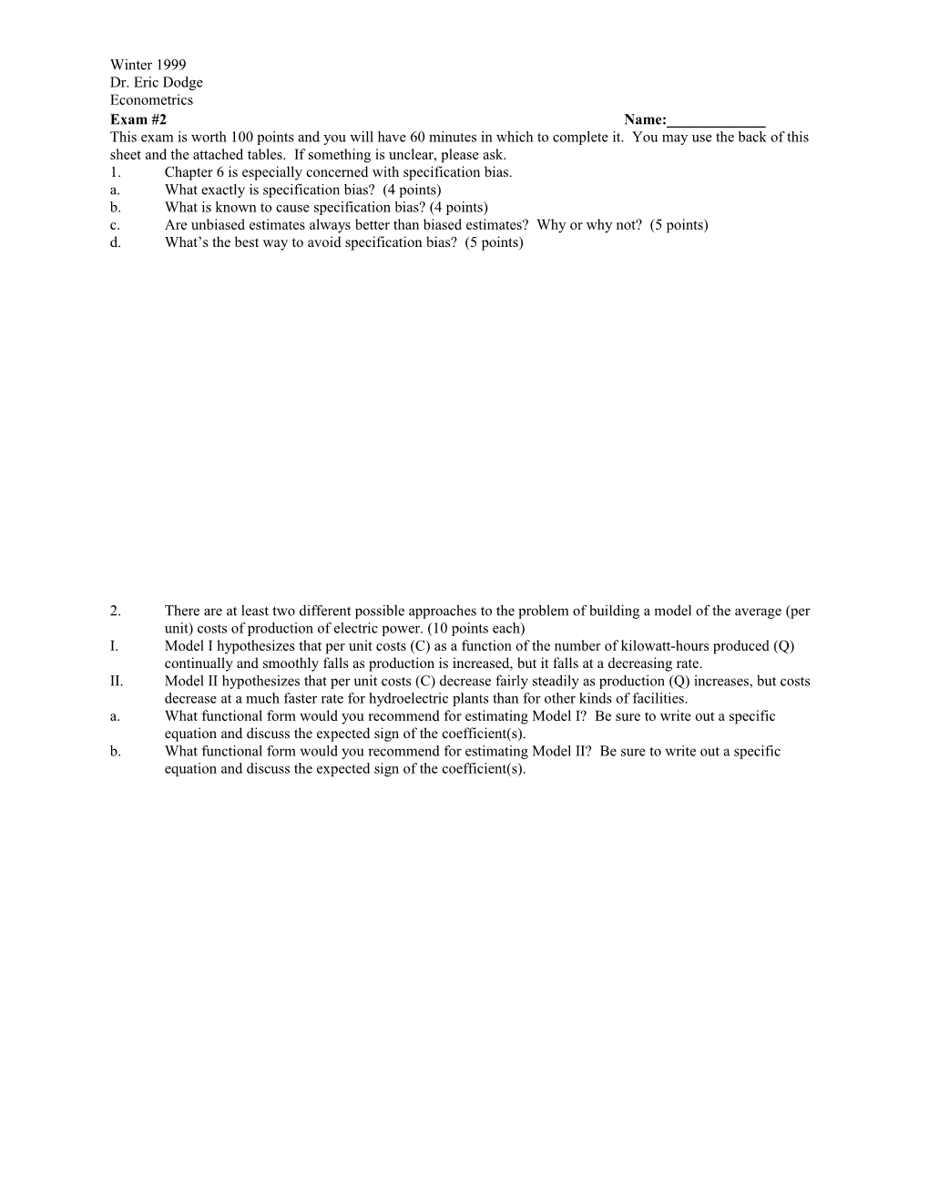 1. Chapter 6 Is Especially Concerned with Specification Bias