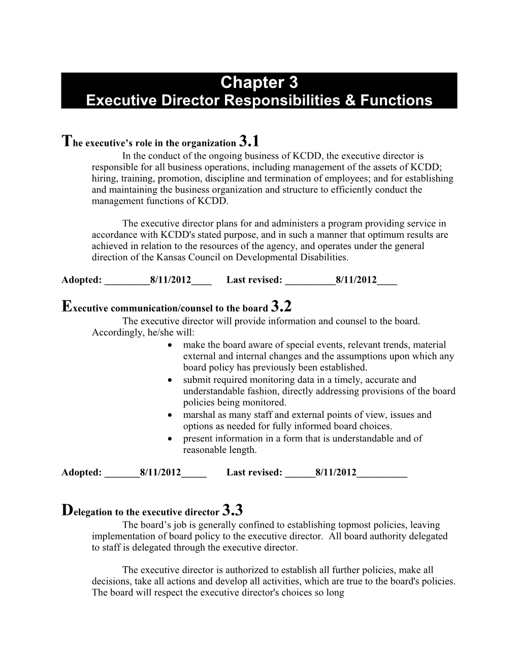 Executive Director Responsibilities And Functions