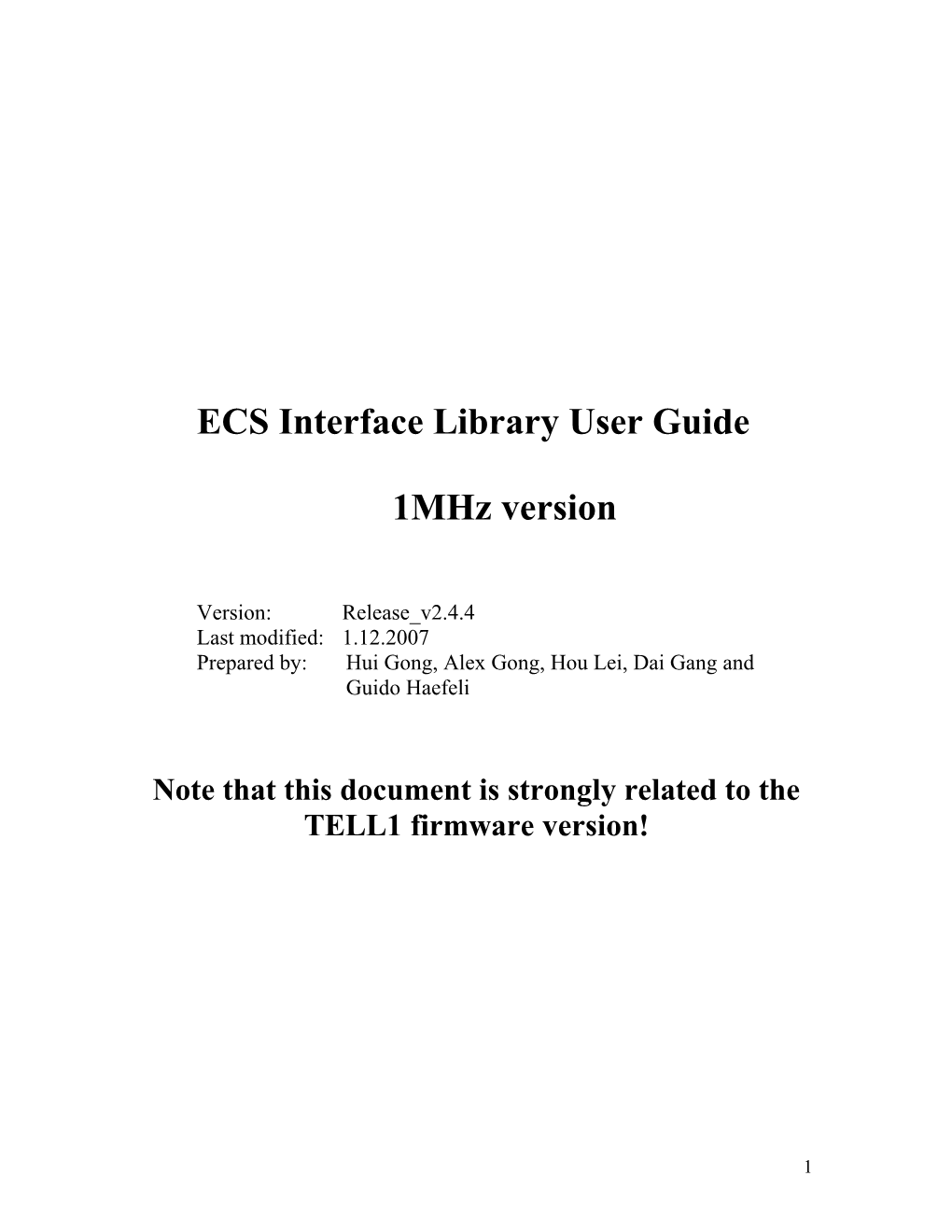 ECS Interface Library User Guide s1
