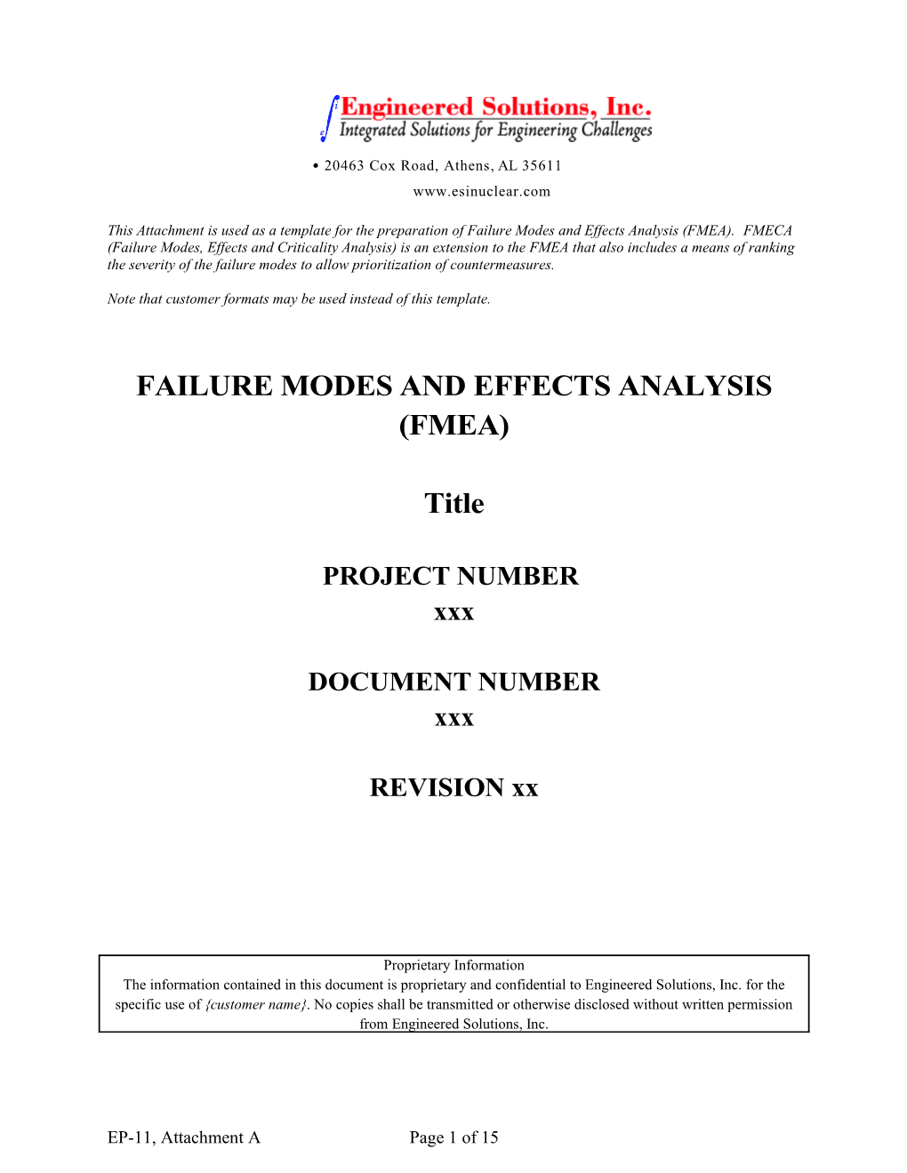 Failure Modes and Effects Analysis (Fmea)