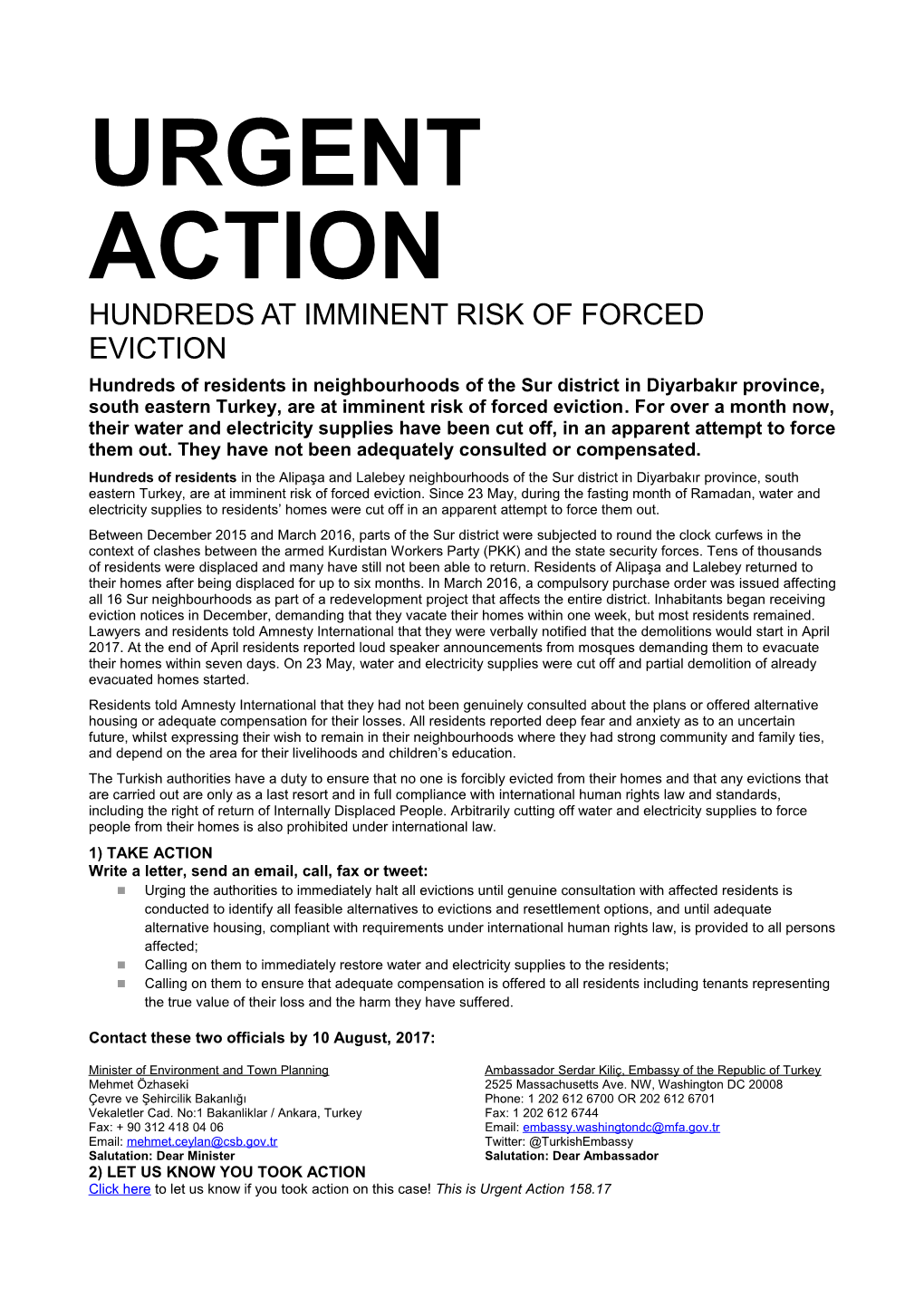 Hundreds at Imminent Risk of Forced Eviction