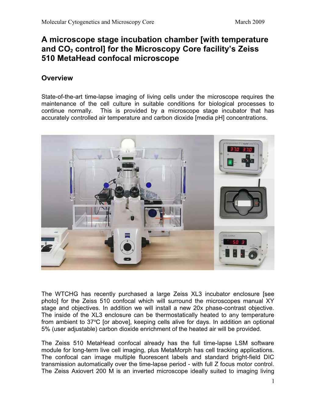 Case for Purchase of a Microscope Incubation Chamber