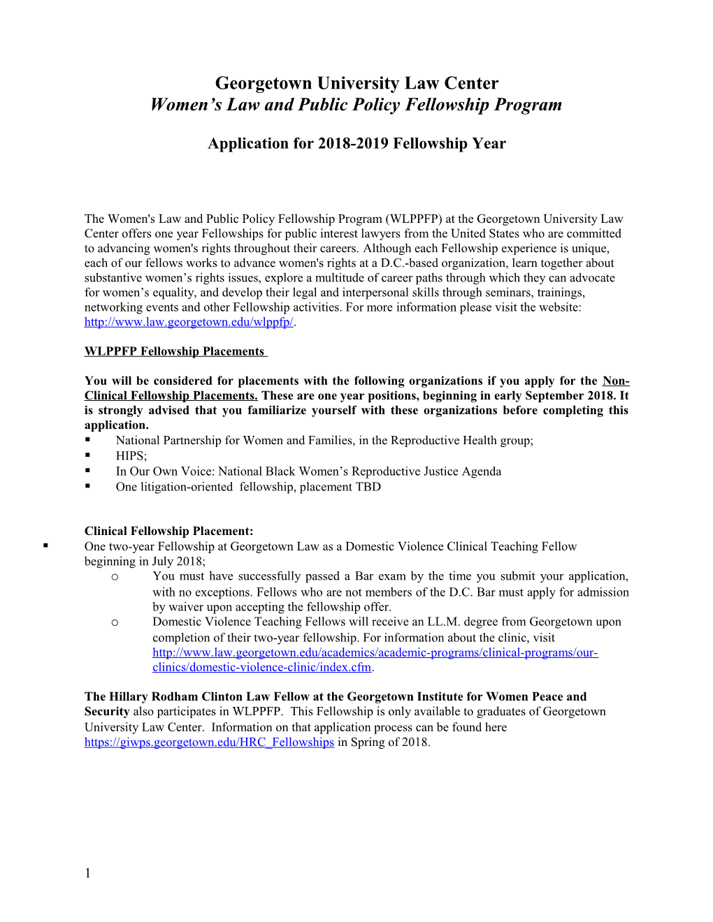 Women S Law and Public Policy Fellowship Program