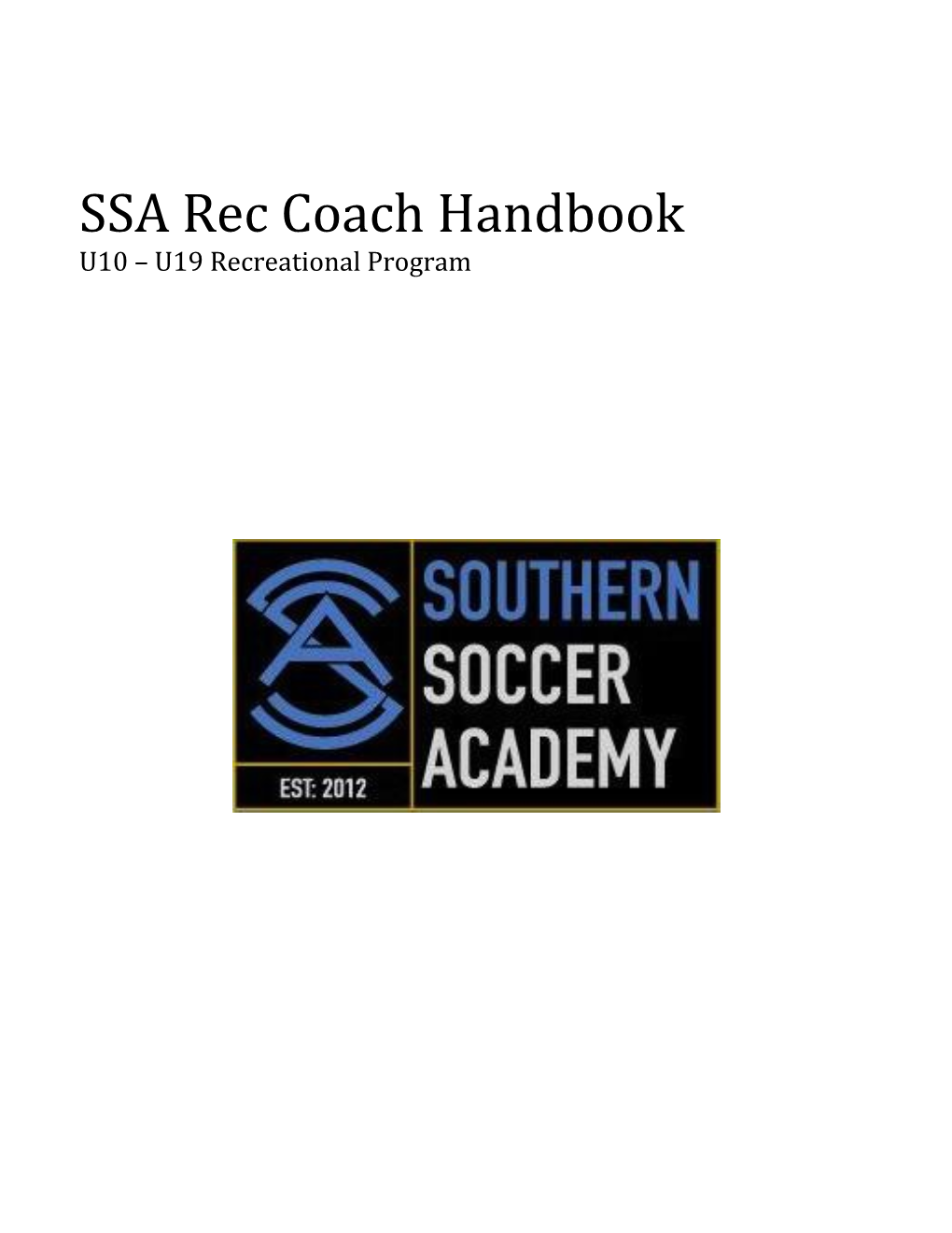 SSA Rec Coach Handbook