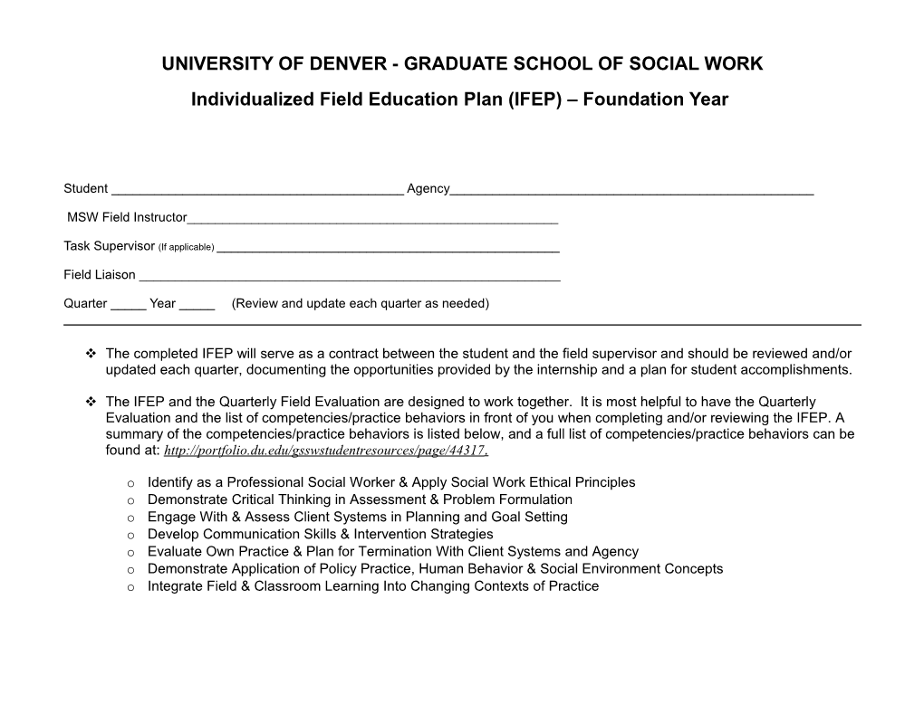 University of Denver - Graduate School of Social Work