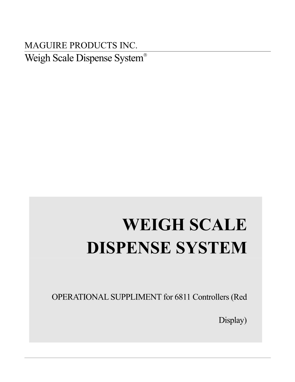 Maguire WSB 12 Software Manual