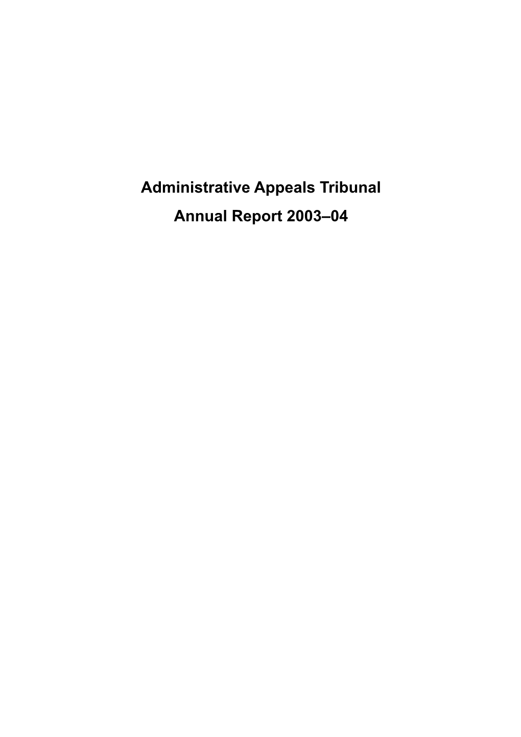 Annual Report 2003-04 Introductory Pages (Word Version)