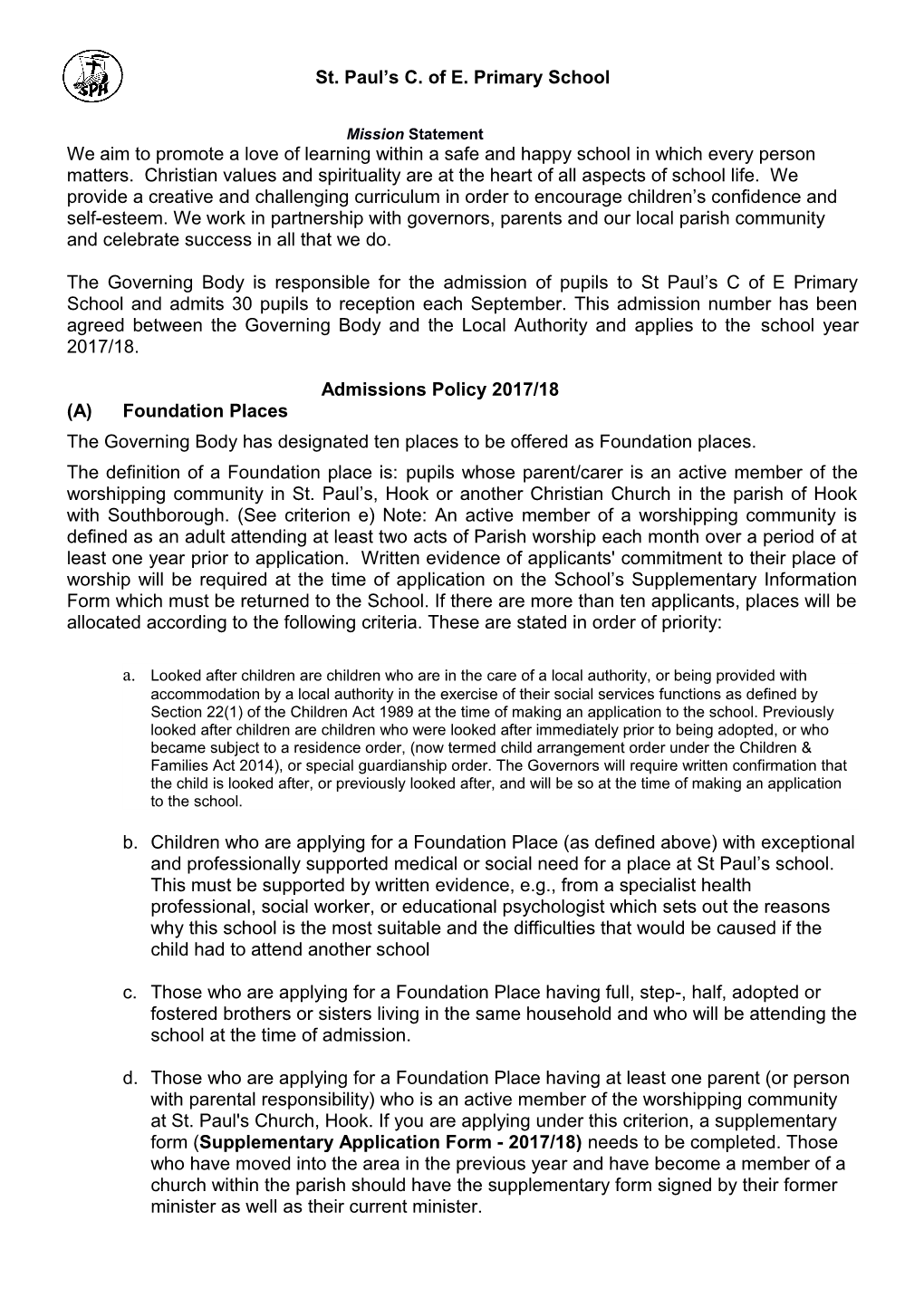 DRAFT - 2012/13 Admissions Policy