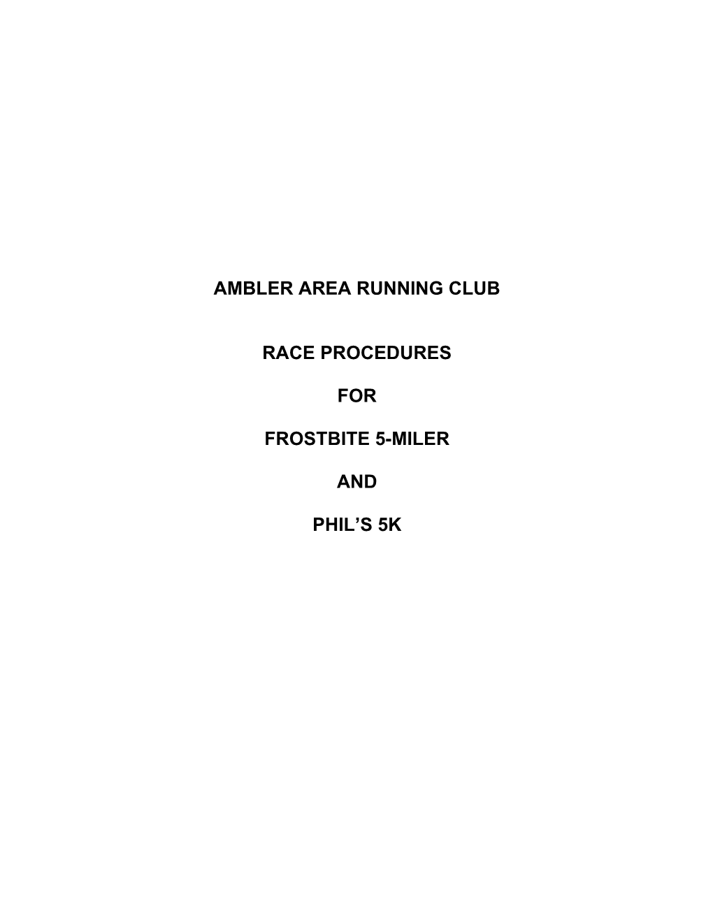 Ambler Area Running Club