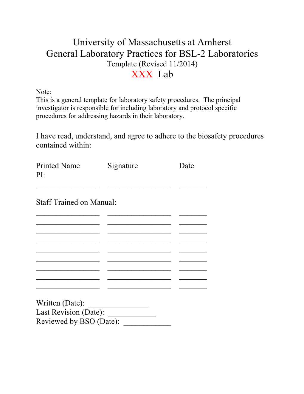 General Laboratory Practices for BSL-2 Laboratories